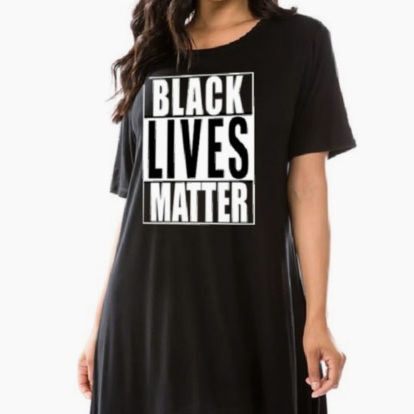 BLACK LIVES MATTER GRAPHIC OVERSIZED TEE DRESS - Picture 5 of 5